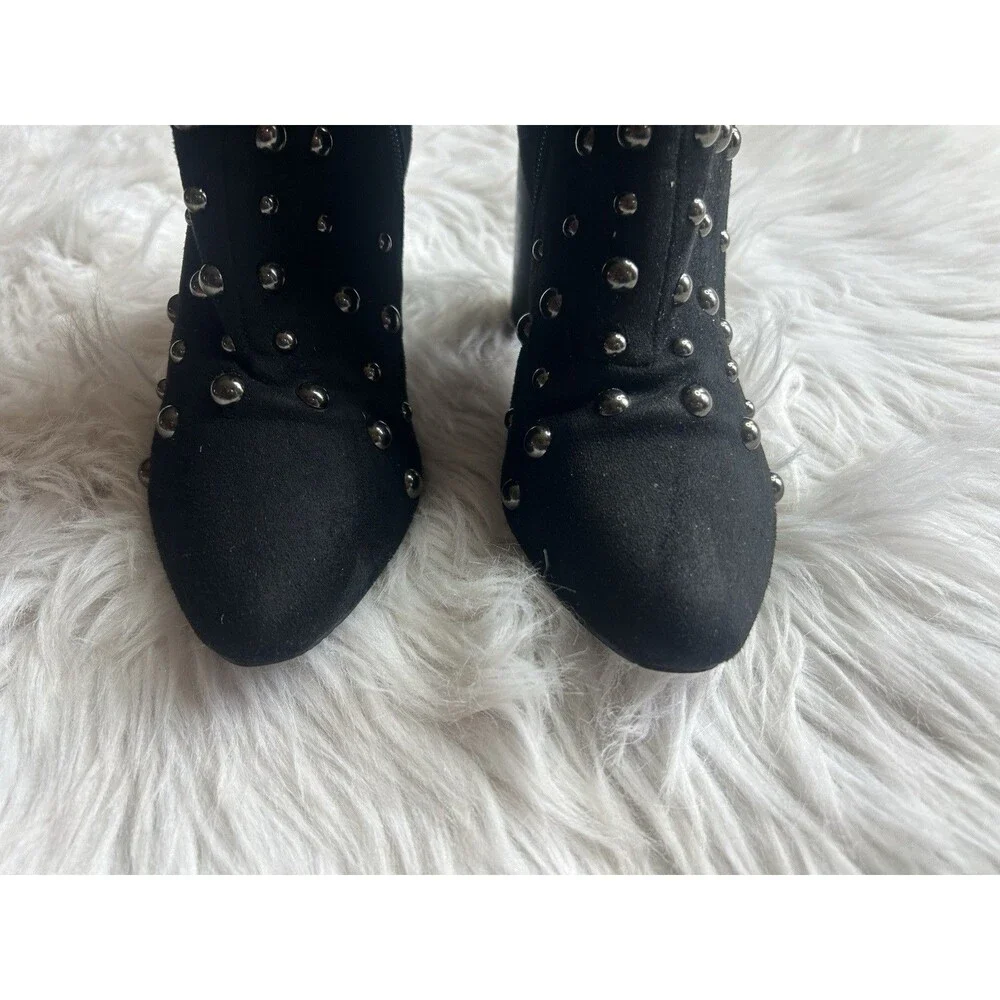 Cape Robbin Women's Size 8.5 Black Studded Heel Boots Booties Dark Academia